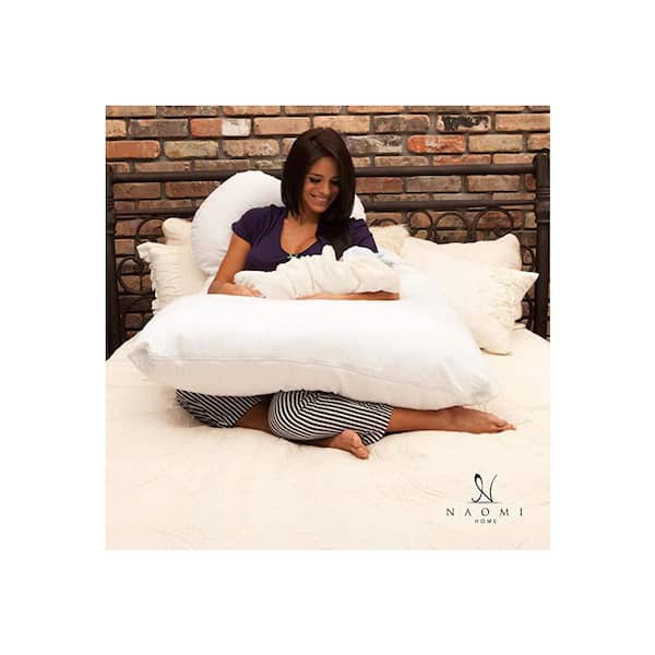 Maternity Pillow Case Cotton Cover U-Type for Pregnancy Women (Coffee) 