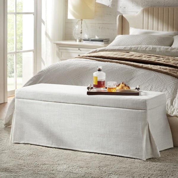 Sharon Ivy 46.5 in. Storage Bench with Slipcover