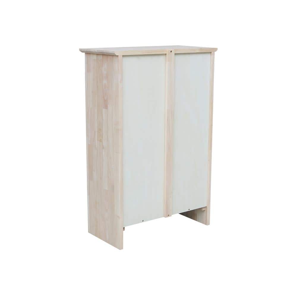Adjustable Solid Parawood Shaker Bookcase, 42 in Brown