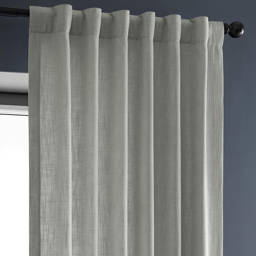 Ash Grey Sheer Linen Polyester Window Panel 50" x 84"