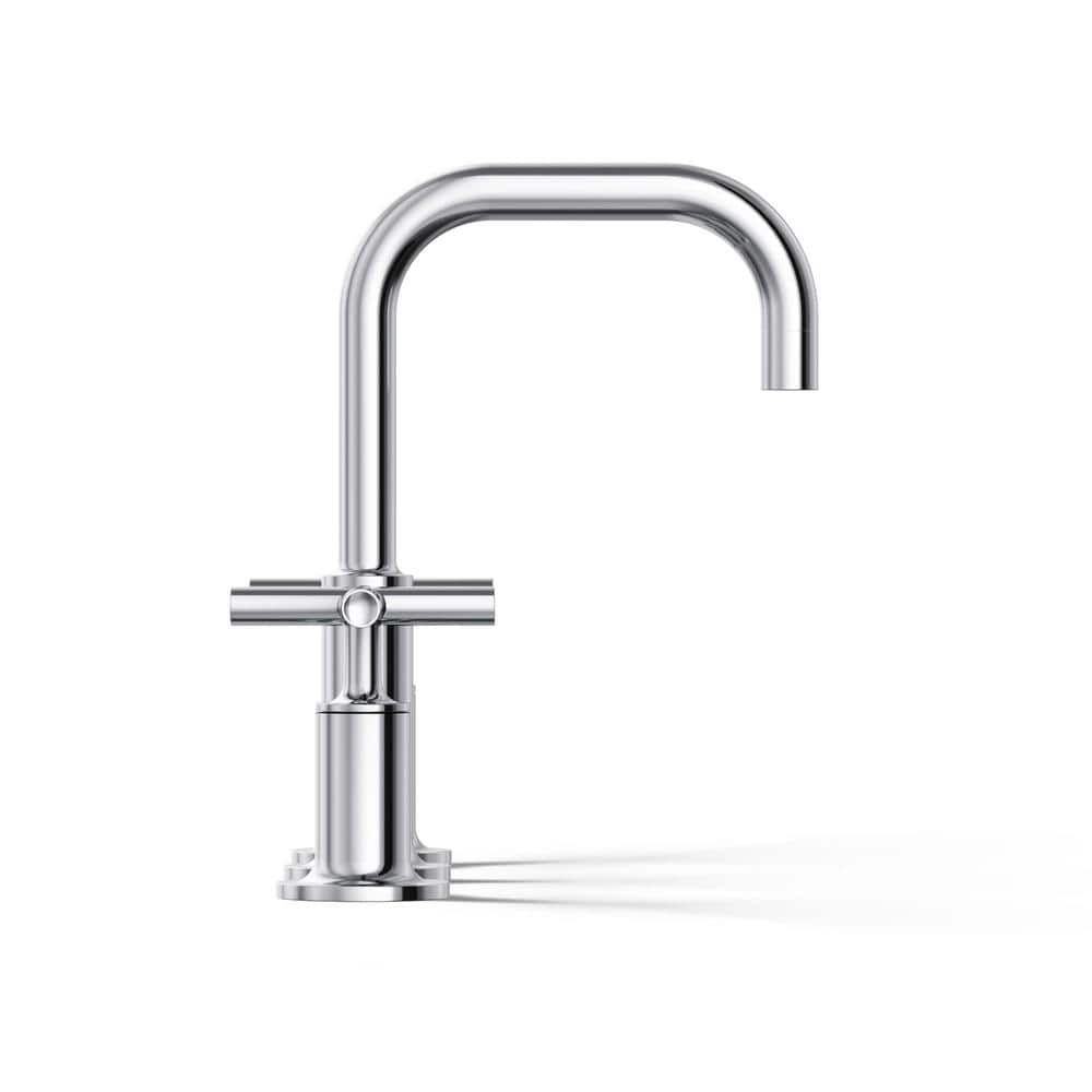 Elegant Polished Chrome 8" Widespread High Arc Bathroom Faucet