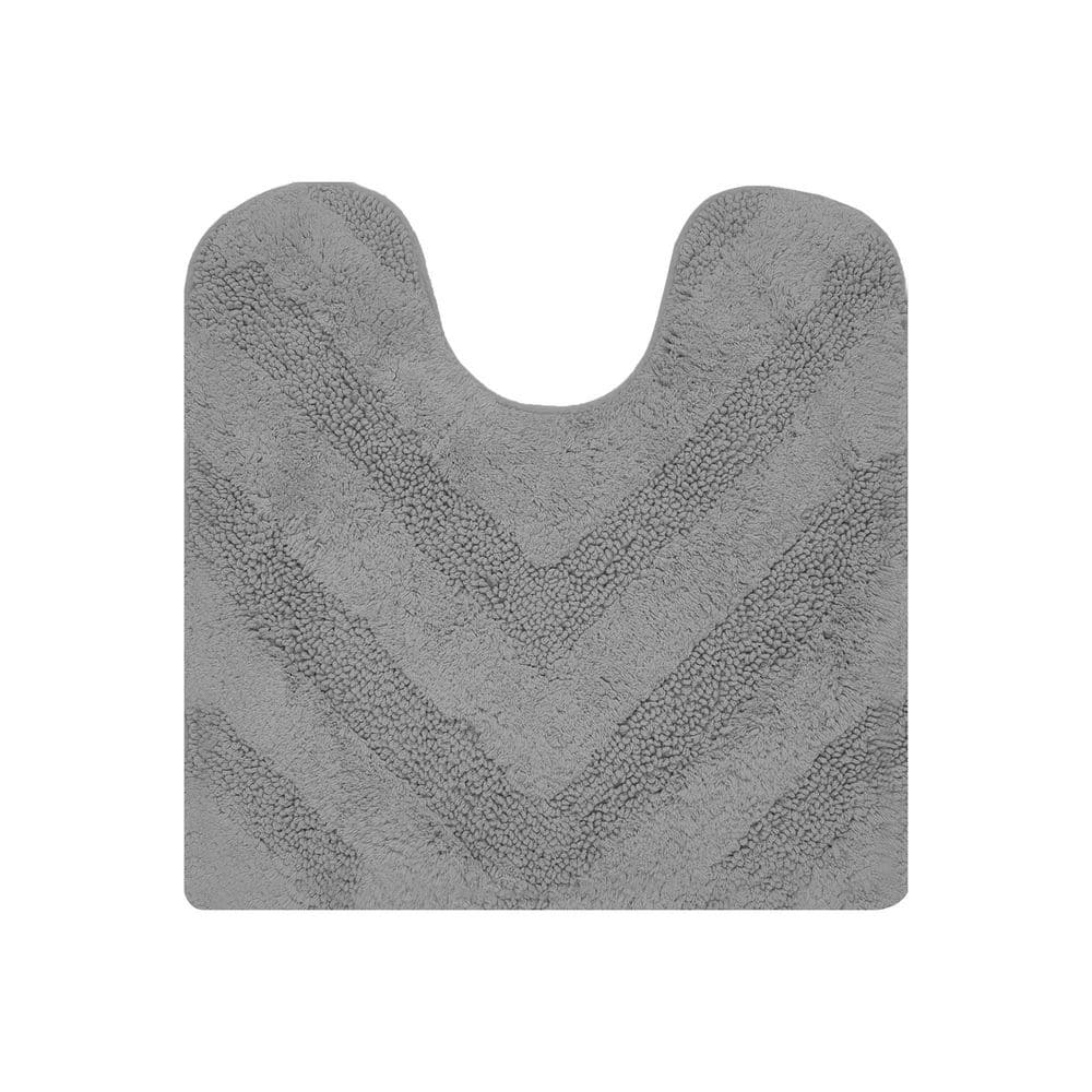 Better Trends Hugo 20 in. x 20 in. Gray 100 Cotton Contour Bath Rug