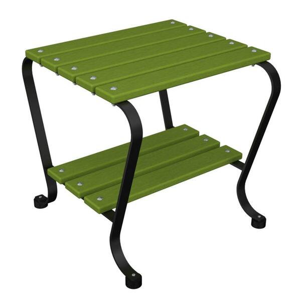 Ivy Terrace 18 in. Black and Lime Patio Side Table