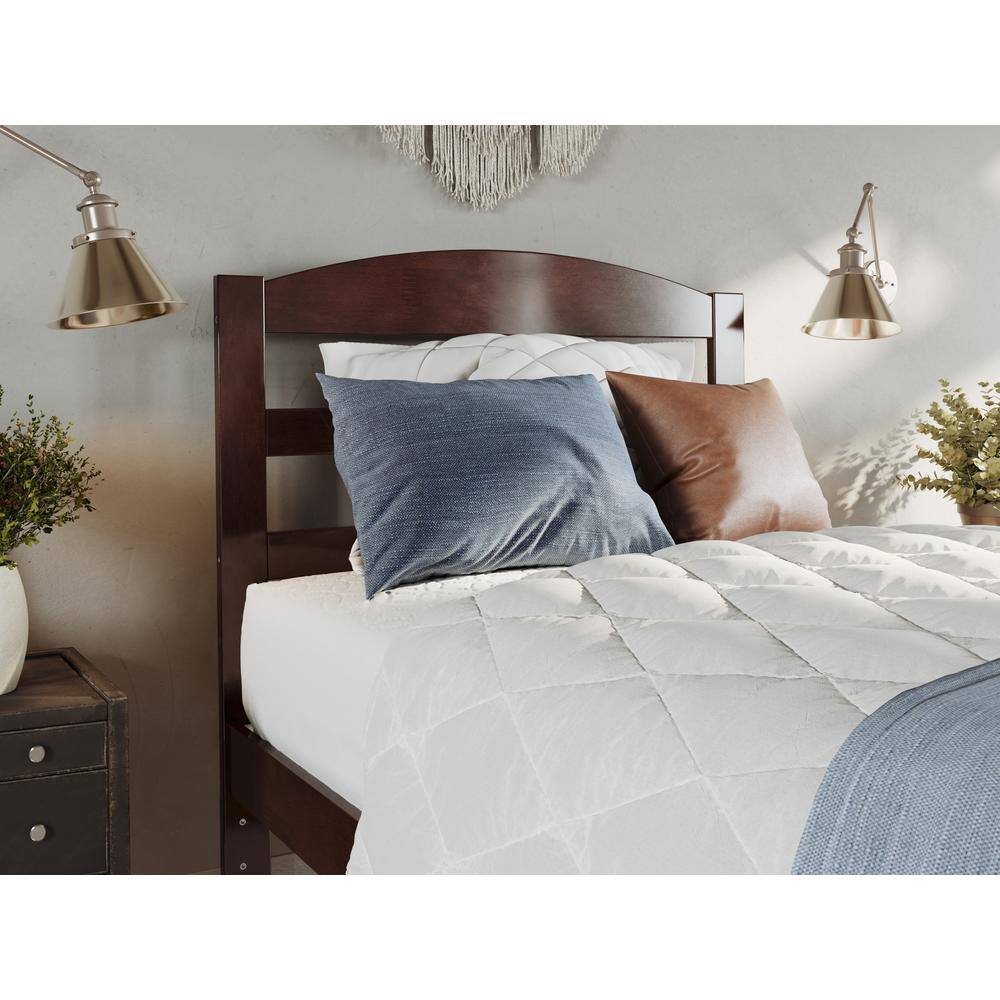 Mission-Style Twin Platform Bed with Walnut Finish