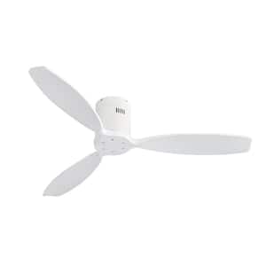 52 in. Indoor/Outdoor White Ceiling Fan without Light for Bedroom or Living Room