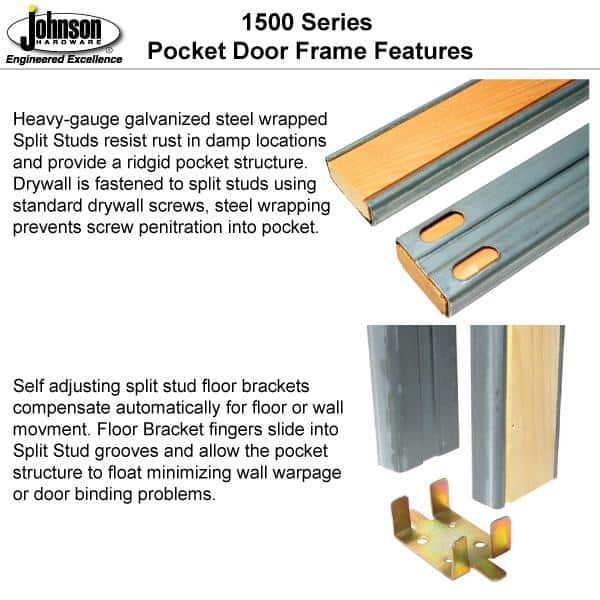 White Solid MDF Bi-parting Pocket Prehung Door Set