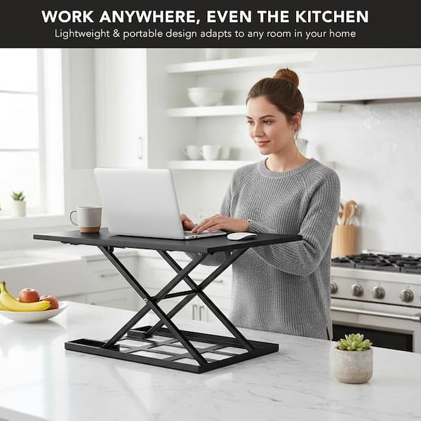 mount-it! 31.9 in. W Black Height Adjustable Standing Desk