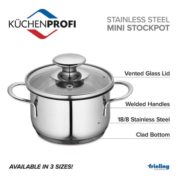 Frieling Kuchenprofi 1 qt. Home with K2370702814 Glass Stainless Steel - The Stock Pot Depot Lid