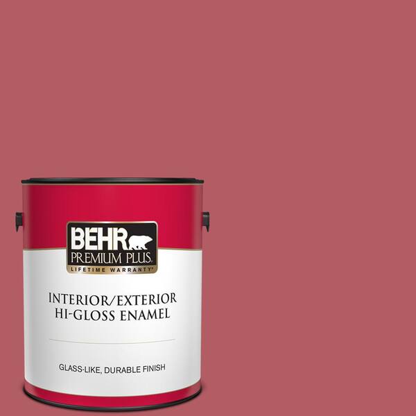 BEHR PREMIUM PLUS 1 gal. #BIC-33 Cinnamon Candle Hi-Gloss Enamel Interior/Exterior Paint
