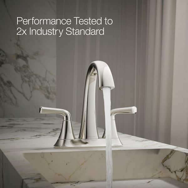 KOHLER Sundae 4 in. Centerset Double Handle Bathroom Faucet in