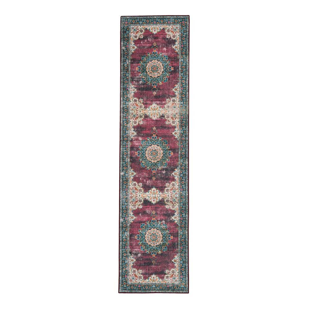 Washable Kathryn Ivory/Burgundy 2 ft. x 8 ft. price history on PriceWatchPro