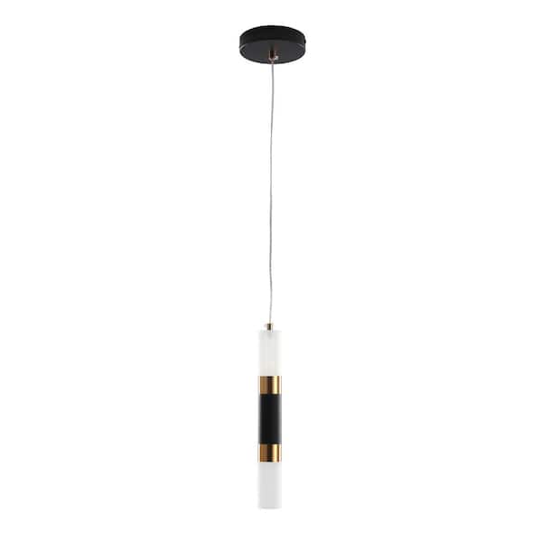 LWYTJO 1-Light White Modern Acrylic Integrated LED Pendant Light Fixture for Kitchen Island Decor