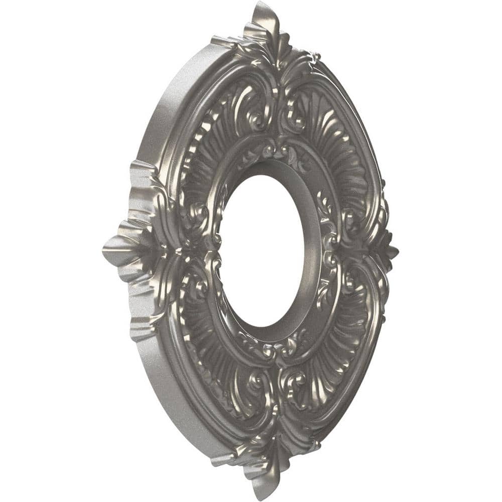 Aged Dark Steel Thermoformed PVC Ceiling Medallion, 10" Diameter