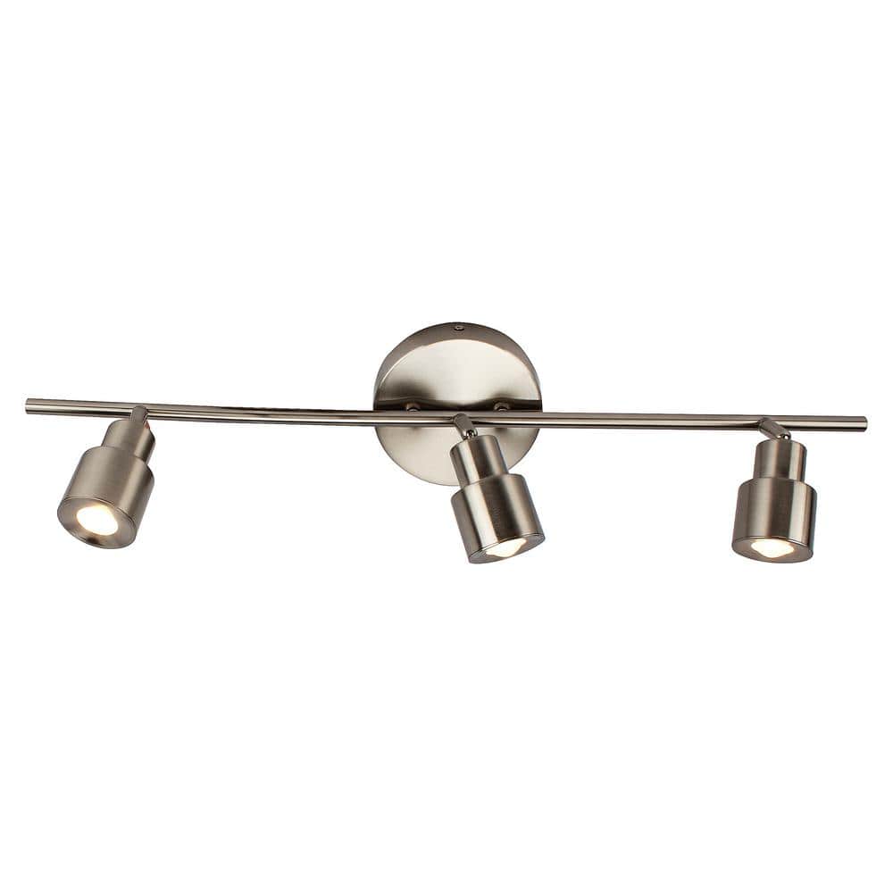 6 in. 3-Light Brushed Nickel Integrated LED Flush Mount Ceiling and Wall Li