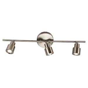 6 in. 3-Light Brushed Nickel Integrated LED Flush Mount Ceiling and Wall Light