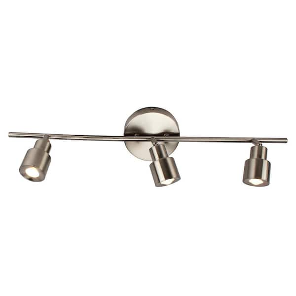 Unbranded 6 in. 3-Light Brushed Nickel Integrated LED Flush Mount Ceiling and Wall Light