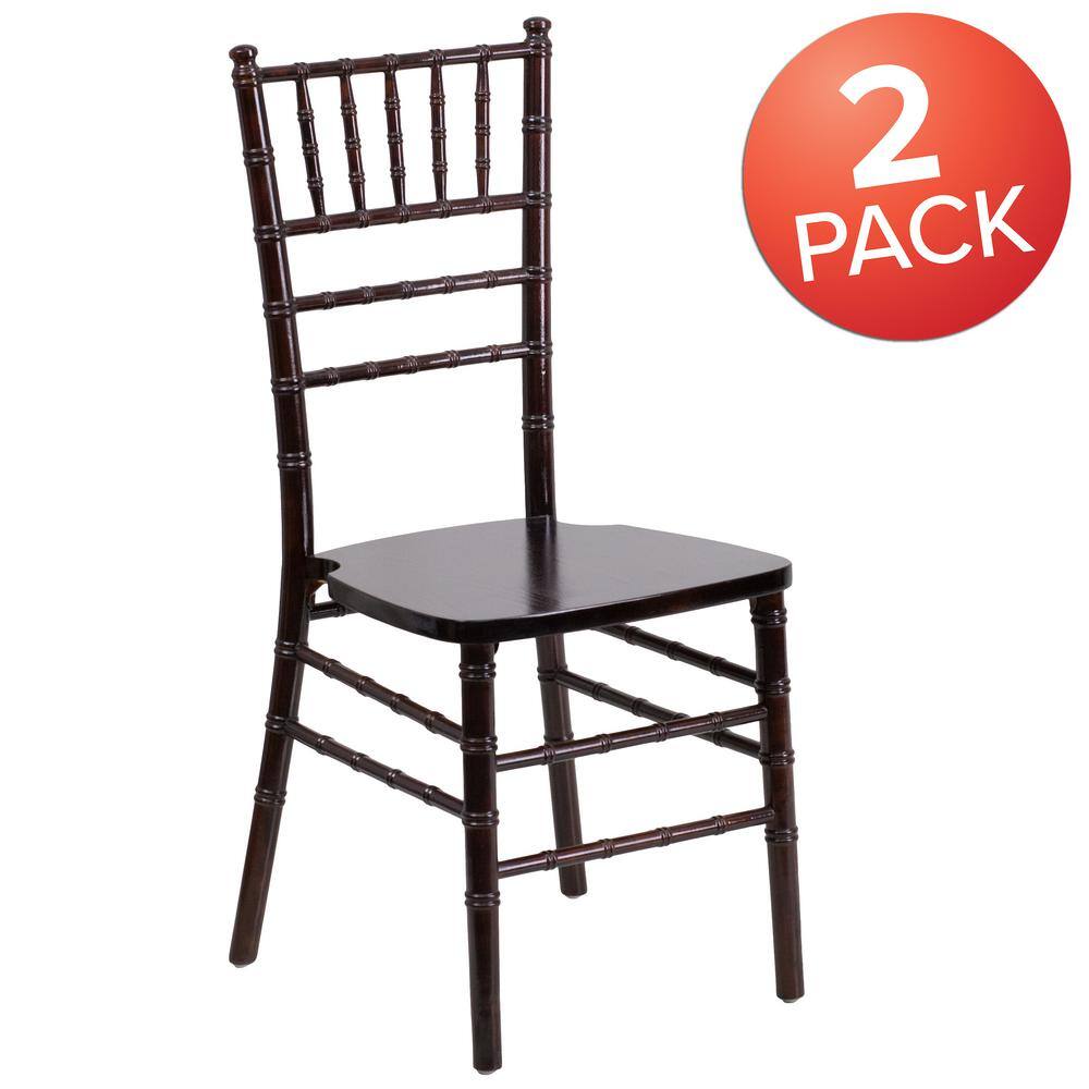 Walnut wood Chiavari chair with 2 pack label