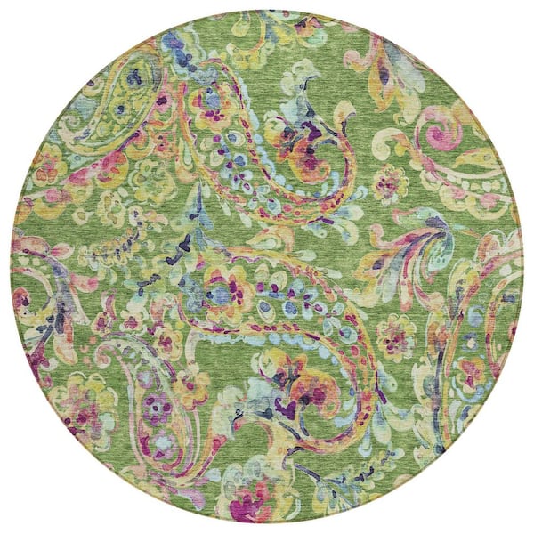 Addison Rugs Chantille Machine Washable Indoor/Outdoor Abstract ACN834 Fern 8 ft. x 8 ft. Area Rug
