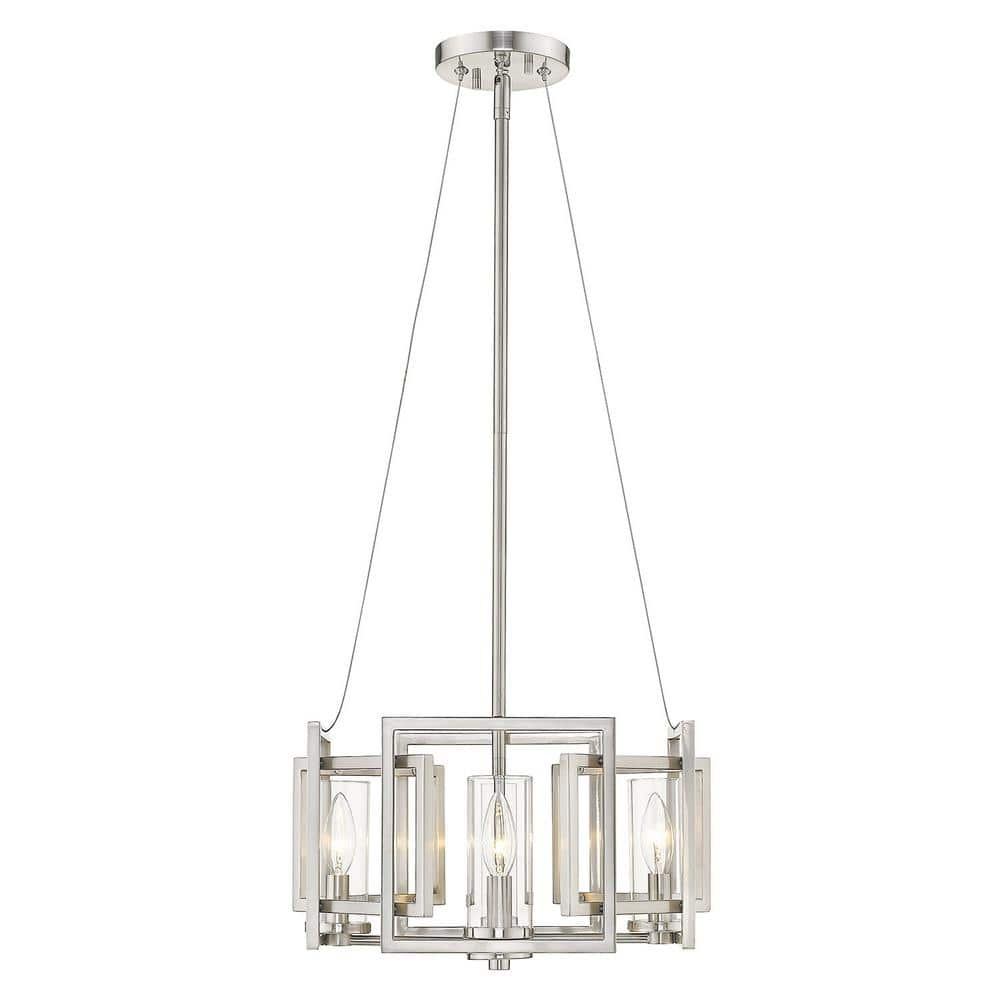 Golden Lighting Marco 4 Light Pendant Convertible In Pewter With Clear Glass 6068 4p Pw The