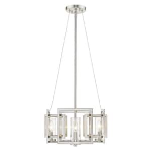 Marco 4 Light Pendant (Convertible) in Pewter with Clear Glass