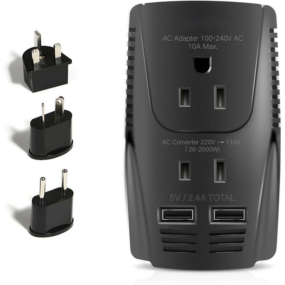 2000W Travel Voltage Converter Step Down 220v to 110v for Hair Styling Tools with 10A Adapter and Dual USB Plugs price history on PriceWatchPro
