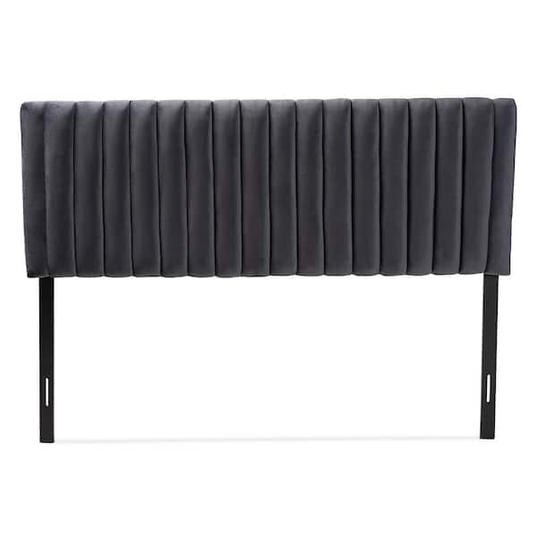 Baxton Studio Emile Grey and Dark Brown Queen Headboard