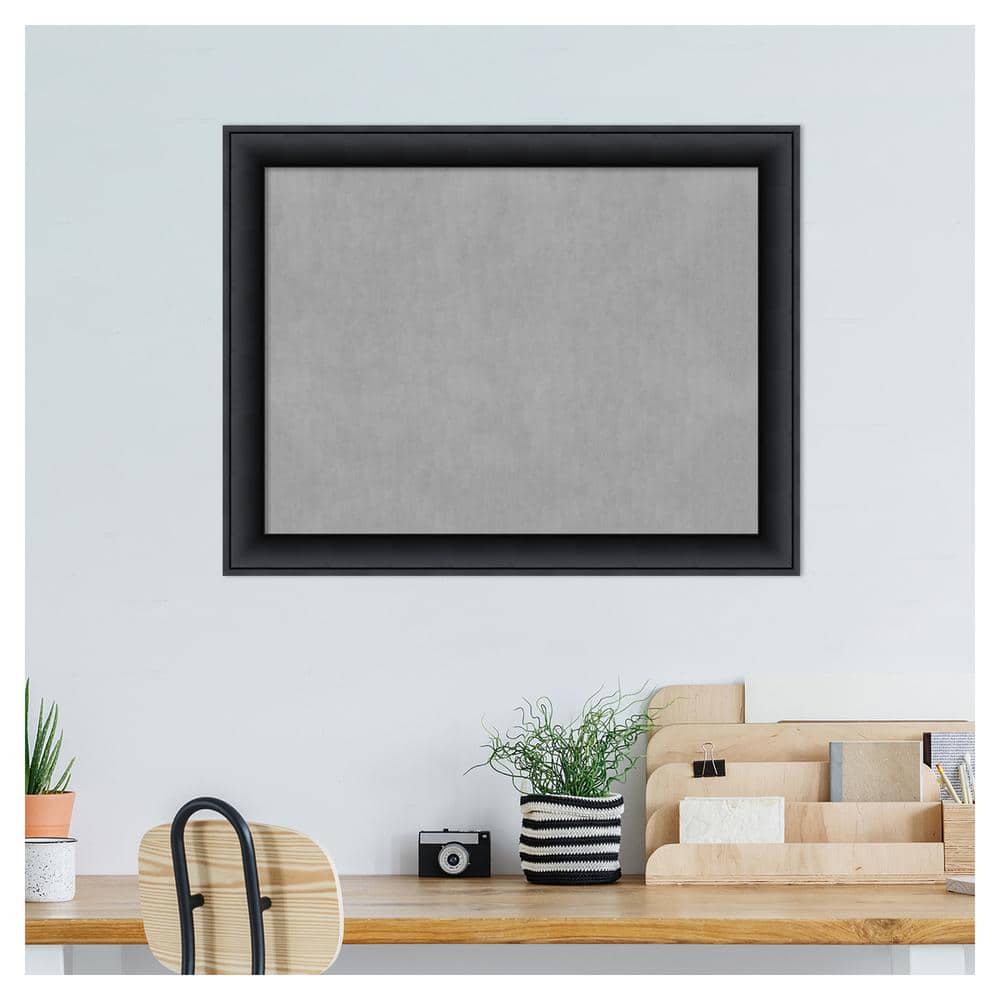 Grey and Black Wood Framed Magnetic Memo Board 24x18