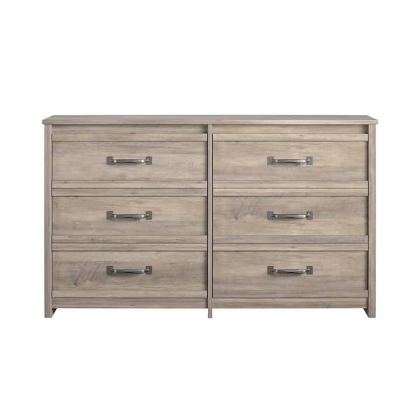 Ameriwood Home Amherst 6-Drawer Gray Oak Dresser