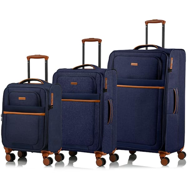 CHAMPS Classic II 28 in.,24 in., 20 in. Navy Softside Luggage Set with ...