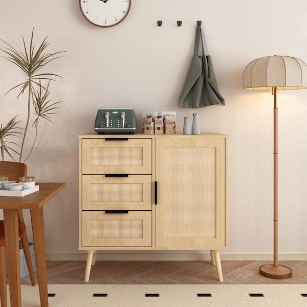 modern rattan dresser Garvee Modern Rattan 5 Drawer Dressers for Bedroom Tall Dresser with Deep Drawers Large Chest of Drawers for Closet with Wide Top Long Wooden Dresser