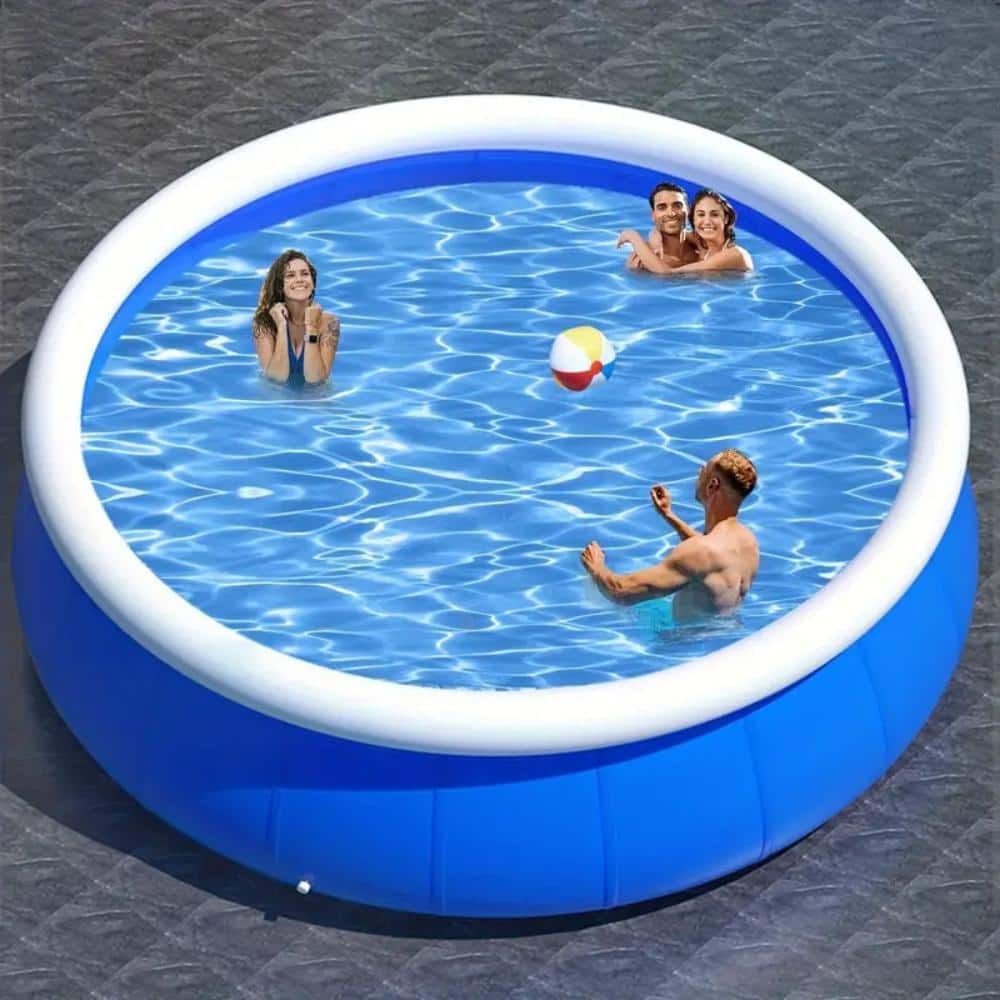 Butterfly Inflatable Pool 1800GAL 12ft x 2.5ft Huge PVC Coil Mesh Outdoor Pool for Backyard