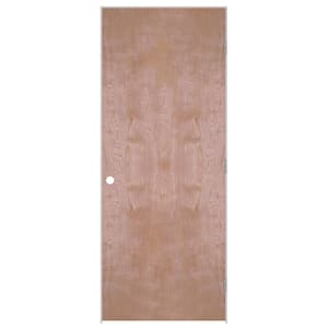 24 in. x 80 in. Flush Hardwood Left-Handed Hollow-Core Smooth Birch Veneer Composite Single Prehung Interior Door