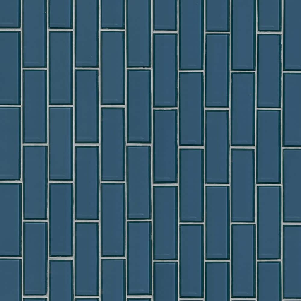 Haiku Sapphire 3x9 Beveled Glass Subway Tile Case