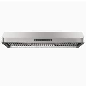 42 in. 600 CFM Ducted Under Cabinet Range Hood in Stainless Steel Lighted with GU10 LED and 4000K Brightness