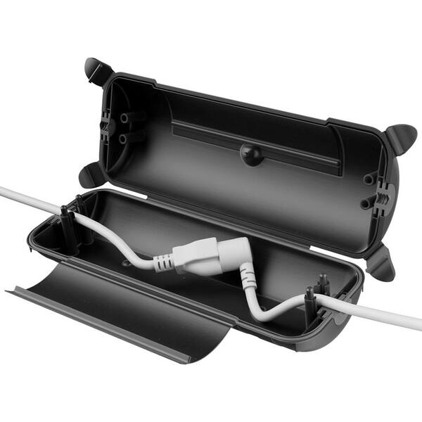 4.3 in. D x 11.4 in. W x 3 in. H Polypropylene Black 1-Gang Outdoor Waterproof Connection Box Cover Weatherproof