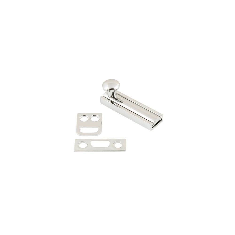 2 in. Solid Brass Surface Bolt in Polished Chrome