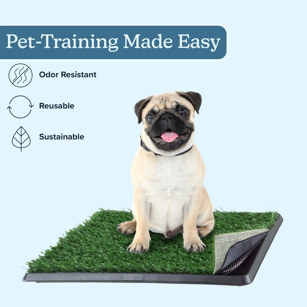 Small Green Artificial Grass Puppy Pee Pad with Tray