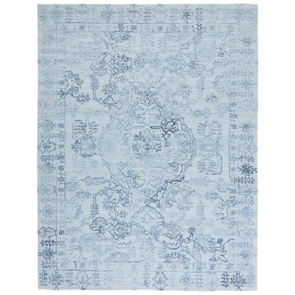 Marquee 9 ft. x 12 ft. Light Blue/Navy Oriental Area Rug