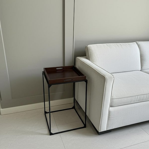 20.00 in. Brown Square Solid Wood End Table