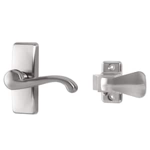GL Lever Set with Locking Inside Latch for Storm and Screen Doors, Satin Nickel