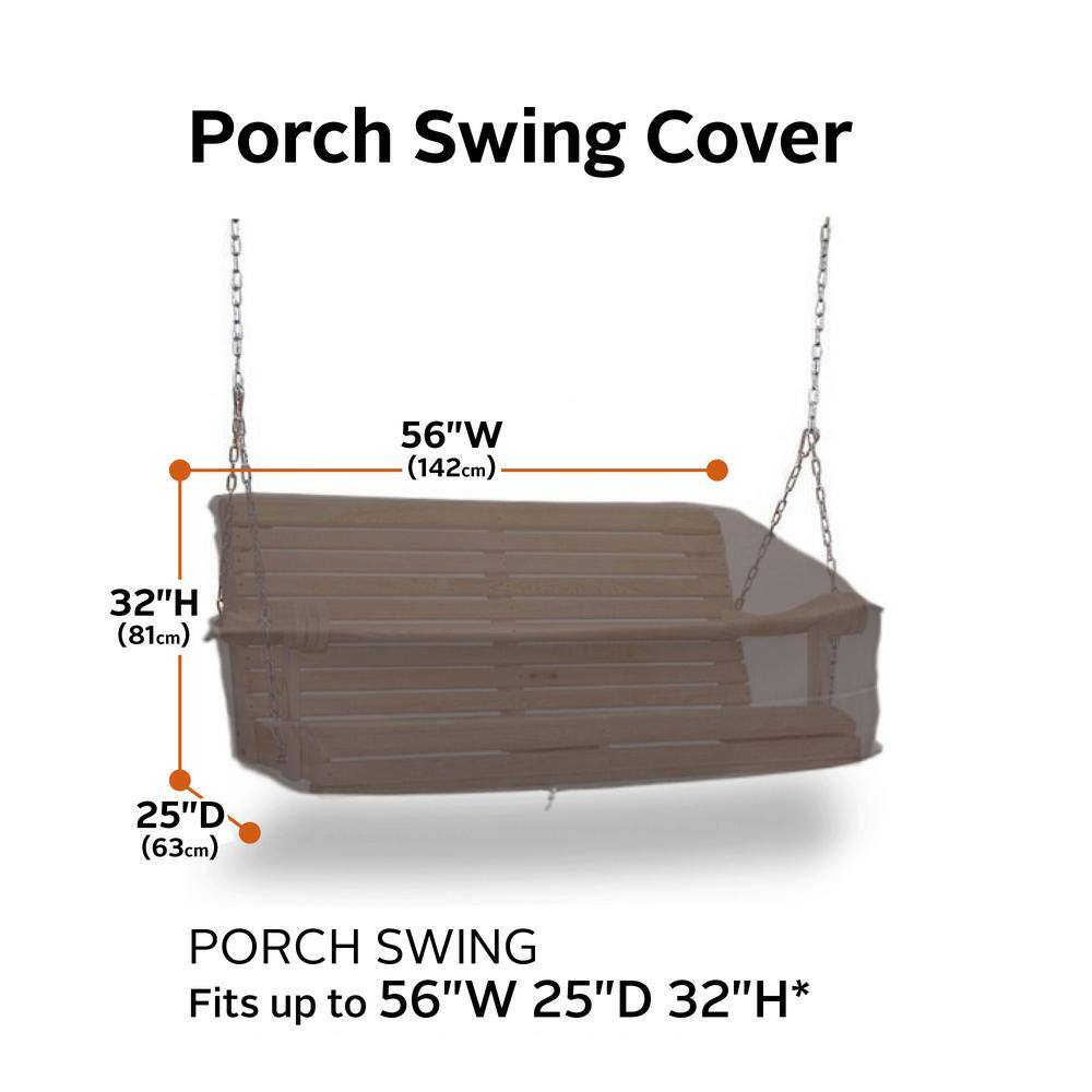 Ravenna Dark Taupe Water-Resistant Porch Swing Cover
