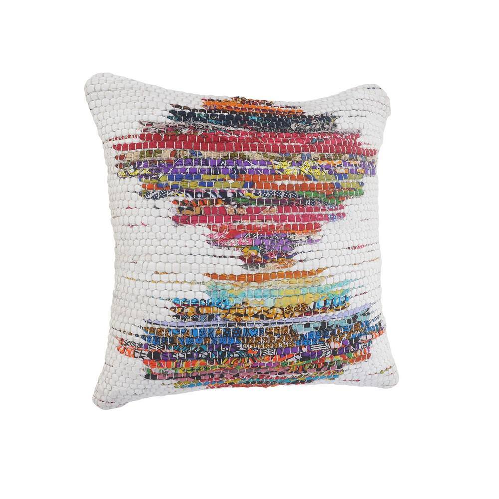 Nomad 20" Square Multicolor Cotton Geometric Throw Pillow
