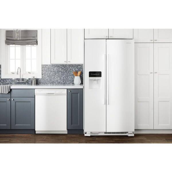 Amana 21 4 Cu Ft Side By Side Refrigerator In White Asi2175grw The Home Depot
