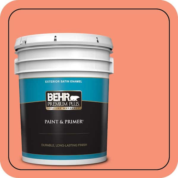BEHR PREMIUM PLUS 5 gal. #200B-5 Indian Dance Satin Enamel Exterior Paint & Primer