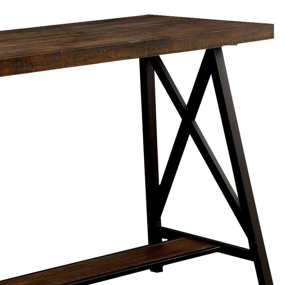 Industrial Black and Brown Wood Counter Height Table