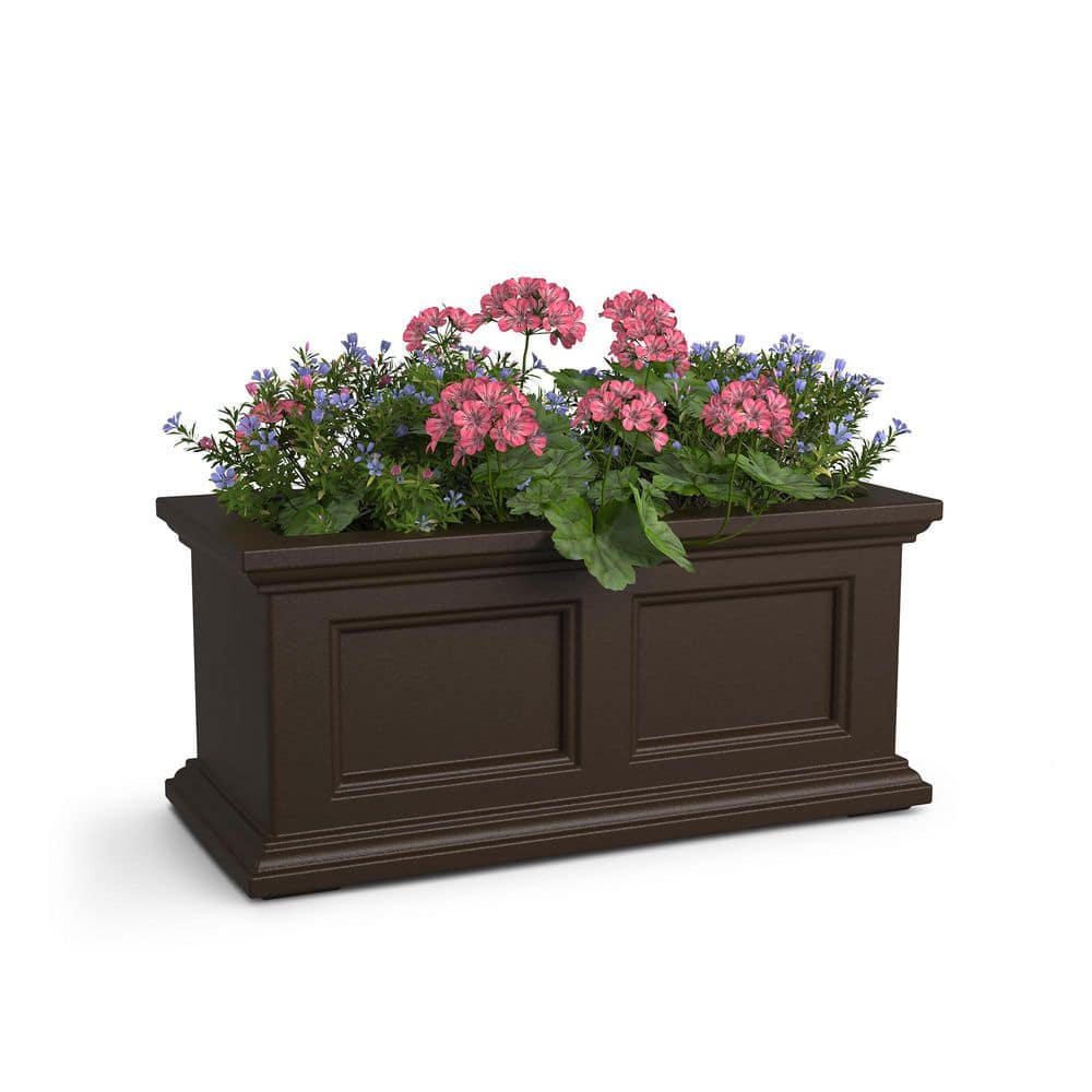 Mayne Fairfield 24 in x 11 in. Self-Watering Espresso Plastic Polyethylene Window Box