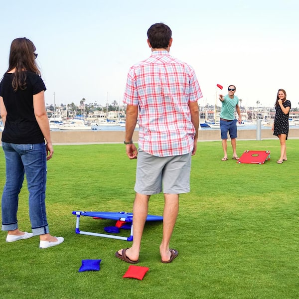 3 x 2FT Portable Collapsible CornHole Toss Game Set With 8 Cornhole Bean Bags 