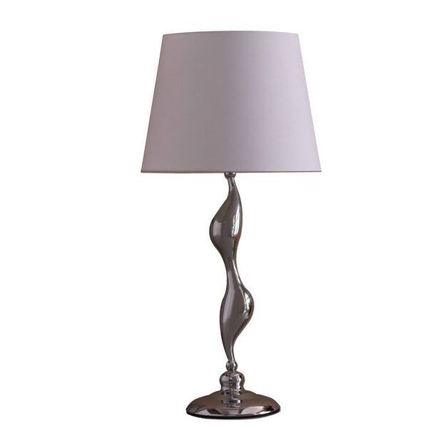 Jushua 24 in. H Erte Art Deco Silhouette Silver Table Lamp
