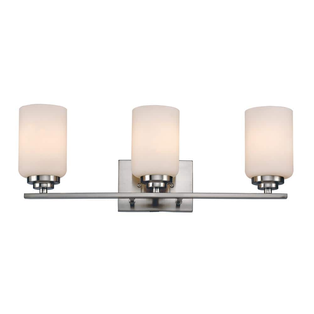 Mod Pod 22 in. 3-Light Polished Chrome Bathroom Vanity Light Fixture with Frosted Glass Cylinder Shades price history on PriceWatchPro