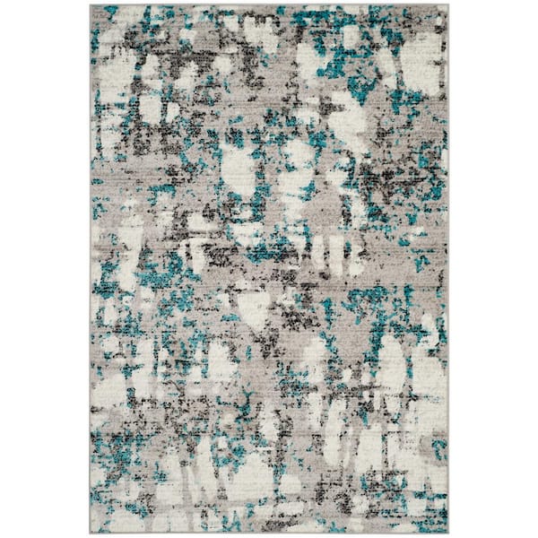 SAFAVIEH Skyler Gray/Blue 5 ft. x 8 ft. Abstract Area Rug